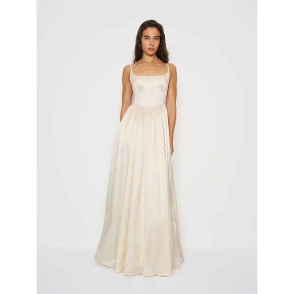 Reformation Liz Silk Dress Ivory Wedding Gown Brand New - Picture 6 of 10